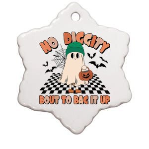 No Diggity Bout To Bag It Up Ghost Halloween Spooky Season Ceramic Star Ornament