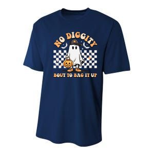 No Diggity Bout To Bag It Up Cute Ghost Halloween Candy Youth Performance Sprint T-Shirt