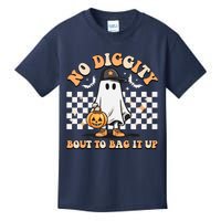 No Diggity Bout To Bag It Up Cute Ghost Halloween Candy Kids T-Shirt