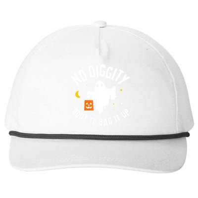 No Diggity Bout To Bag It Up Cute Ghost Halloween Candy Snapback Five-Panel Rope Hat