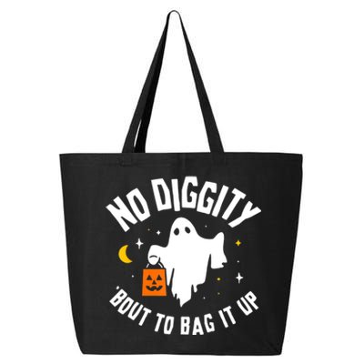 No Diggity Bout To Bag It Up Cute Ghost Halloween Candy 25L Jumbo Tote