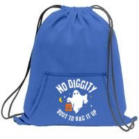 No Diggity Bout To Bag It Up Cute Ghost Halloween Candy Sweatshirt Cinch Pack Bag