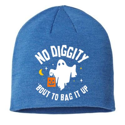 No Diggity Bout To Bag It Up Cute Ghost Halloween Candy Sustainable Beanie