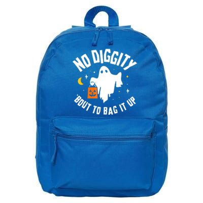 No Diggity Bout To Bag It Up Cute Ghost Halloween Candy 16 in Basic Backpack