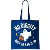 No Diggity Bout To Bag It Up Cute Ghost Halloween Candy Tote Bag