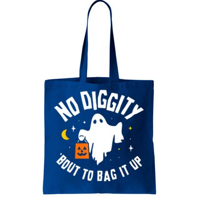 No Diggity Bout To Bag It Up Cute Ghost Halloween Candy Tote Bag