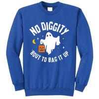 No Diggity Bout To Bag It Up Cute Ghost Halloween Candy Tall Sweatshirt