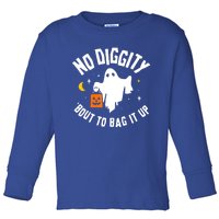 No Diggity Bout To Bag It Up Cute Ghost Halloween Candy Toddler Long Sleeve Shirt