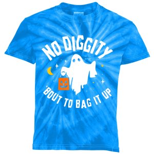 No Diggity Bout To Bag It Up Cute Ghost Halloween Candy Kids Tie-Dye T-Shirt