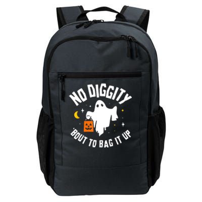 No Diggity Bout To Bag It Up Cute Ghost Halloween Candy Daily Commute Backpack