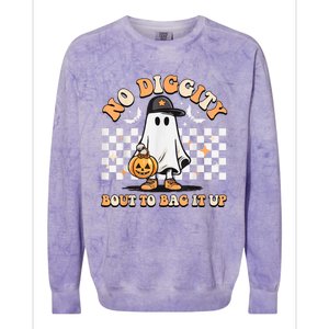 No Diggity Bout To Bag It Up Cute Ghost Halloween Kids Candy Colorblast Crewneck Sweatshirt