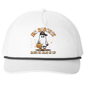 No Diggity Bout To Bag It Up Cute Ghost Halloween Kids Candy Snapback Five-Panel Rope Hat