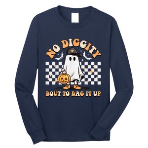 No Diggity Bout To Bag It Up Cute Ghost Halloween Kids Candy Long Sleeve Shirt