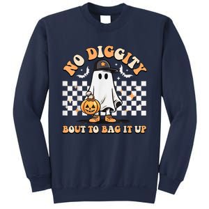 No Diggity Bout To Bag It Up Cute Ghost Halloween Kids Candy Sweatshirt