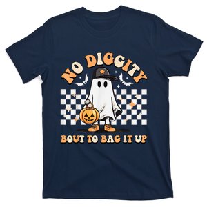 No Diggity Bout To Bag It Up Cute Ghost Halloween Kids Candy T-Shirt