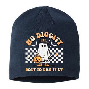 No Diggity Bout To Bag It Up Cute Ghost Halloween Kids Candy Sustainable Beanie