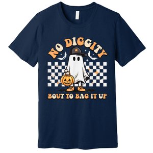 No Diggity Bout To Bag It Up Cute Ghost Halloween Kids Candy Premium T-Shirt