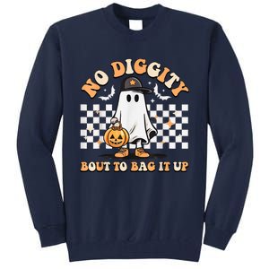 No Diggity Bout To Bag It Up Cute Ghost Halloween Kids Candy Tall Sweatshirt