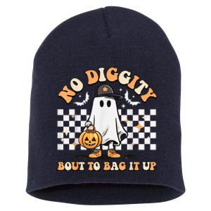 No Diggity Bout To Bag It Up Cute Ghost Halloween Kids Candy Short Acrylic Beanie