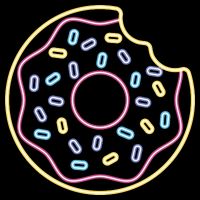 Neon Donut Bite USA-Made Doggie Bandana