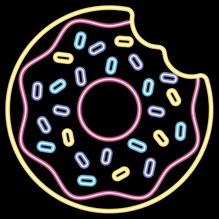Neon Donut Bite USA-Made Doggie Bandana