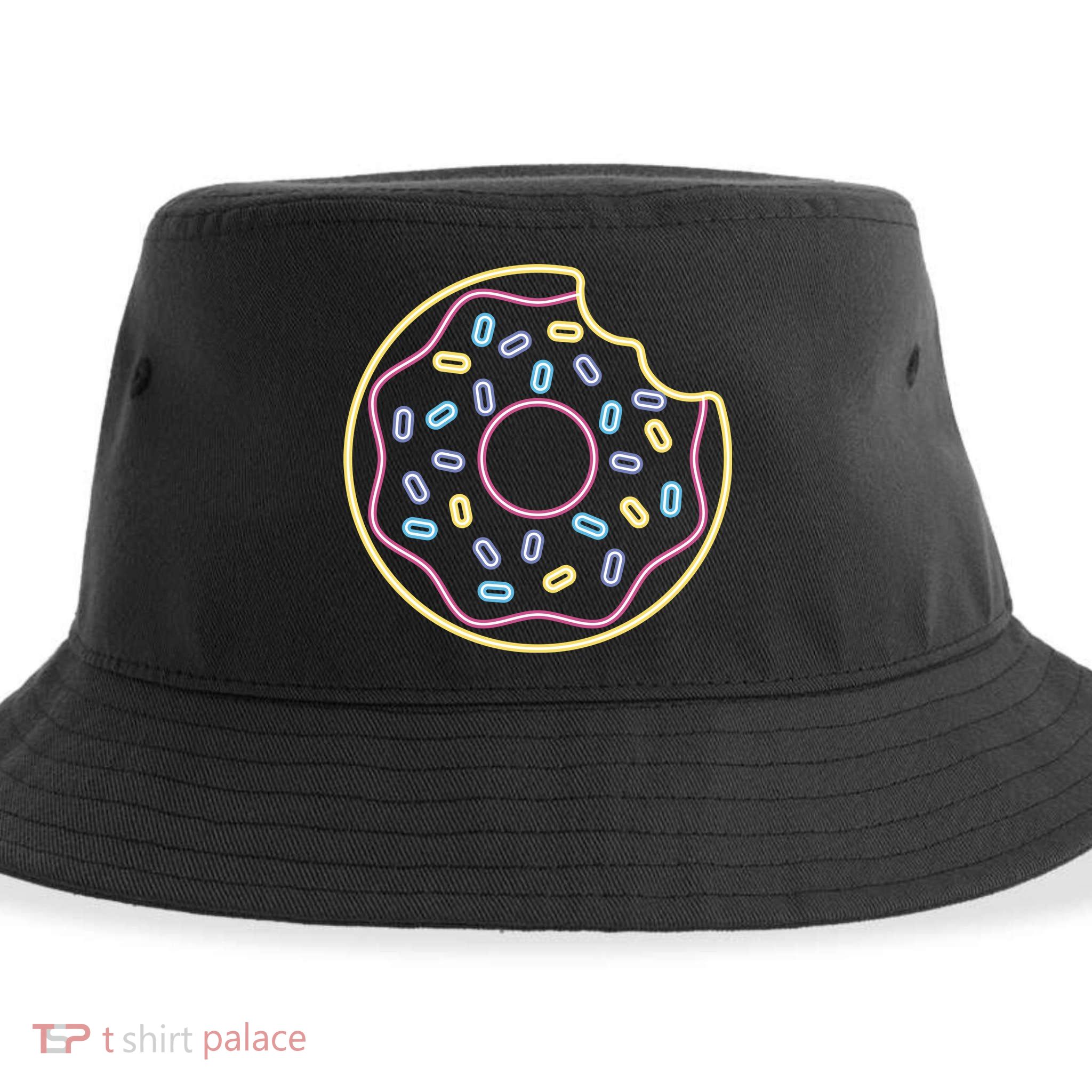 Neon Donut Bite Sustainable Bucket Hat