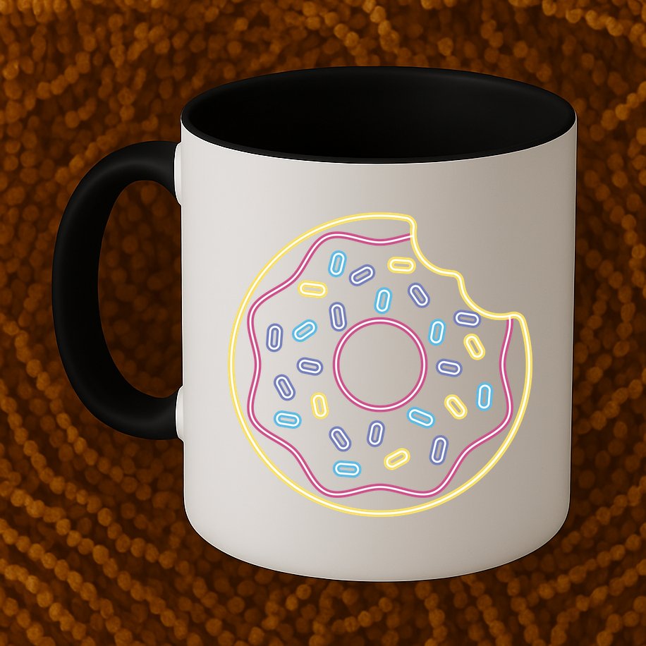 Neon Donut Bite Mug
