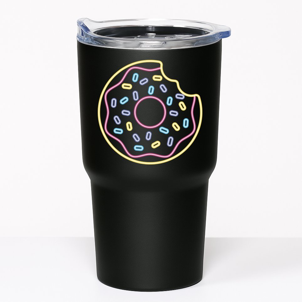 Neon Donut Bite Tumbler