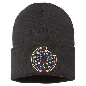 Neon Donut Bite Sustainable Knit Beanie