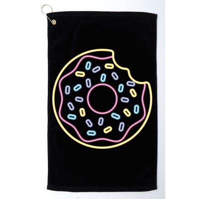 Neon Donut Bite Golf Towel