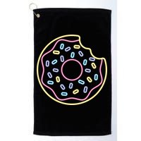Neon Donut Bite Golf Towel