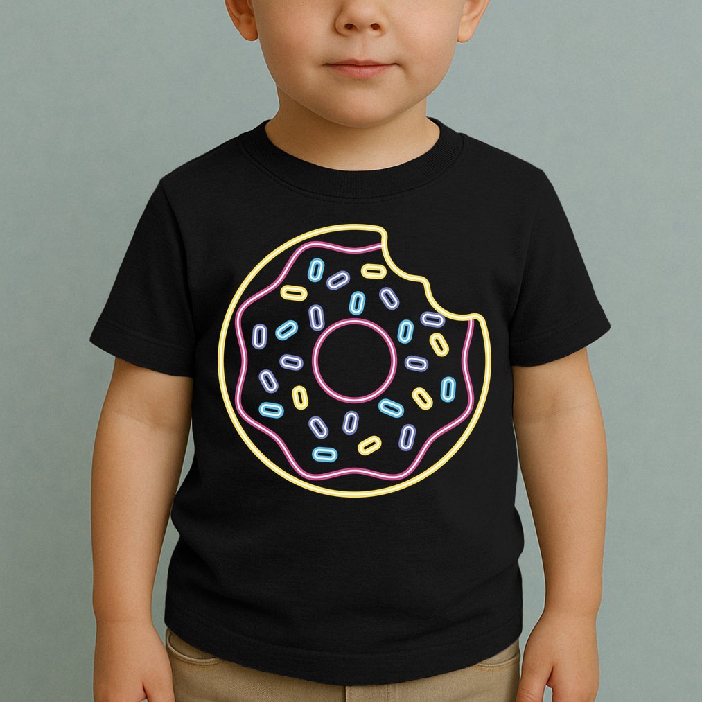 Neon Donut Bite Toddler T-Shirt