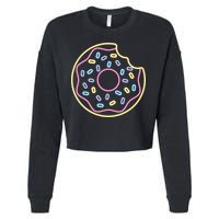 Neon Donut Bite Cropped Pullover Crew