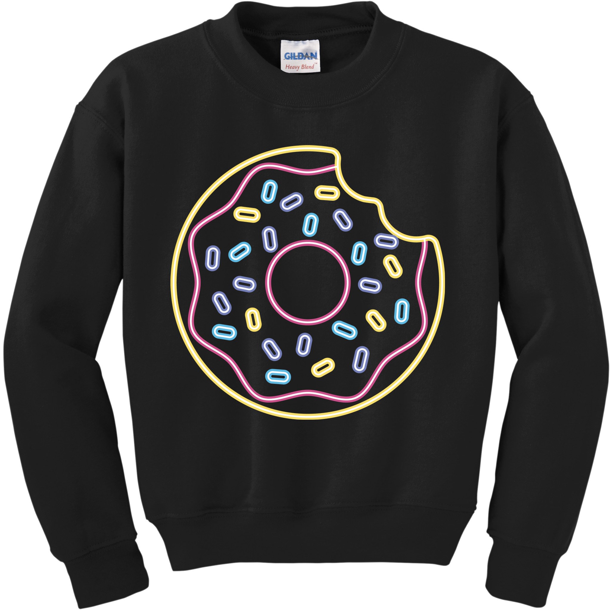 Neon Donut Bite Kids Sweatshirt
