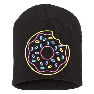 Neon Donut Bite Short Acrylic Beanie