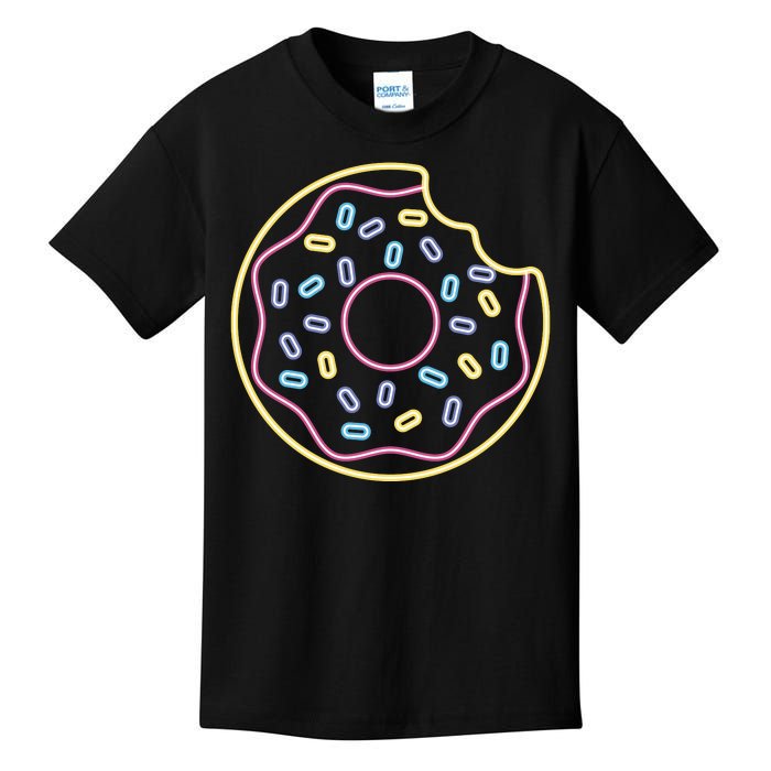 Neon Donut Bite Kids T-Shirt