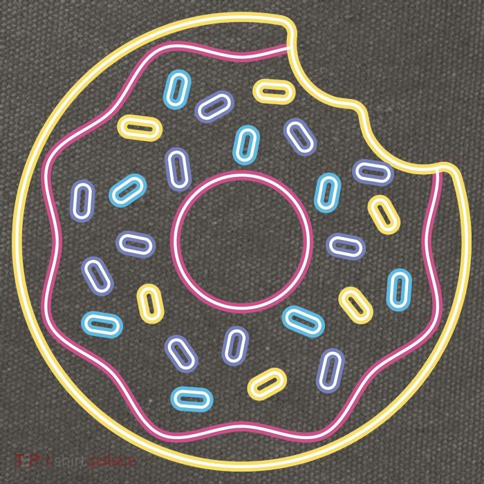Neon Donut Bite Cotton Canvas Backpack