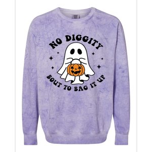 No Diggity Bout To Bag It Up Halloween Ghost Colorblast Crewneck Sweatshirt