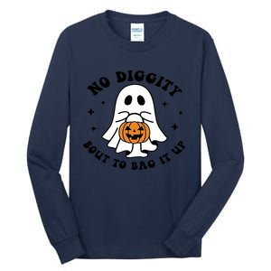 No Diggity Bout To Bag It Up Halloween Ghost Tall Long Sleeve T-Shirt