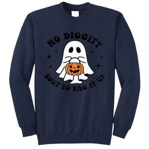 No Diggity Bout To Bag It Up Halloween Ghost Tall Sweatshirt