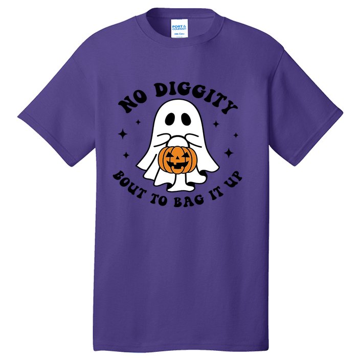 No Diggity Bout To Bag It Up Halloween Ghost Tall T-Shirt