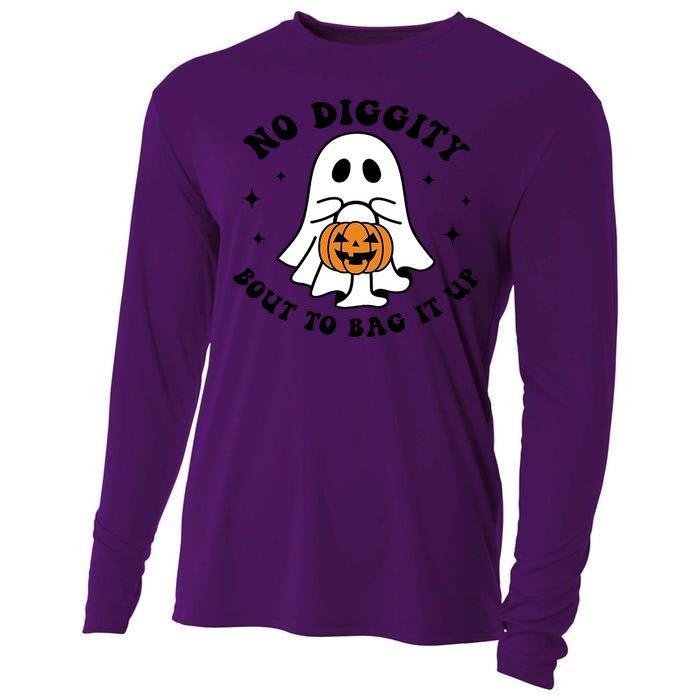 No Diggity Bout To Bag It Up Halloween Ghost Cooling Performance Long Sleeve Crew