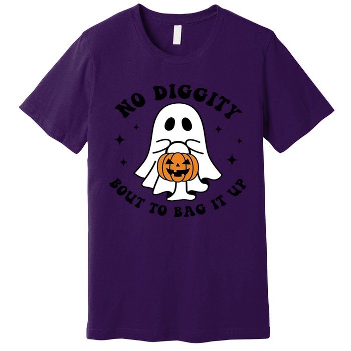 No Diggity Bout To Bag It Up Halloween Ghost Premium T-Shirt