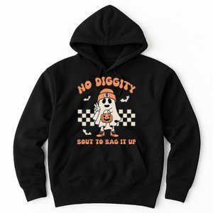 No Diggity Bout To Bag It Up Ghost Halloween Kids Hoodie