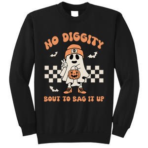 No Diggity Bout To Bag It Up Ghost Halloween Kids Sweatshirt