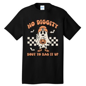 No Diggity Bout To Bag It Up Ghost Halloween Kids Tall T-Shirt