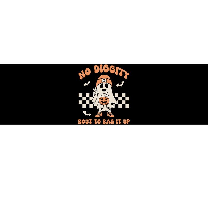 No Diggity Bout To Bag It Up Ghost Halloween Kids Bumper Sticker