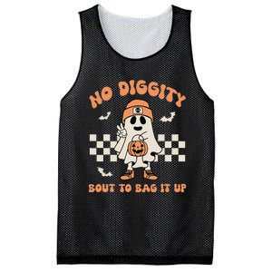 No Diggity Bout To Bag It Up Ghost Halloween Kids Mesh Reversible Basketball Jersey Tank