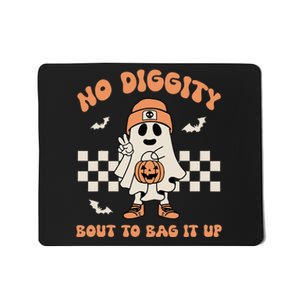 No Diggity Bout To Bag It Up Ghost Halloween Kids Mousepad