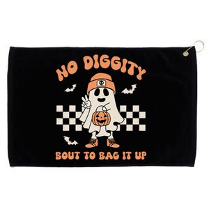 No Diggity Bout To Bag It Up Ghost Halloween Kids Grommeted Golf Towel